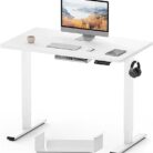 elektrinis stalas su baltu stalvirsiu 100cm