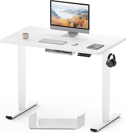 elektrinis stalas su baltu stalvirsiu 100cm elektrinis stalas su baltu stalvirsiu 100cm