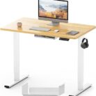 elektrinis stalas su rudu stalvirsiu 100cm1